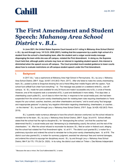 The First Amendment and Student Speech: Mahanoy Area School District V