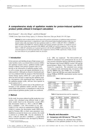 A Comprehensive Study of Spallation Models for Proton-Induced Spallation Product Yields Utilized in Transport Calculation