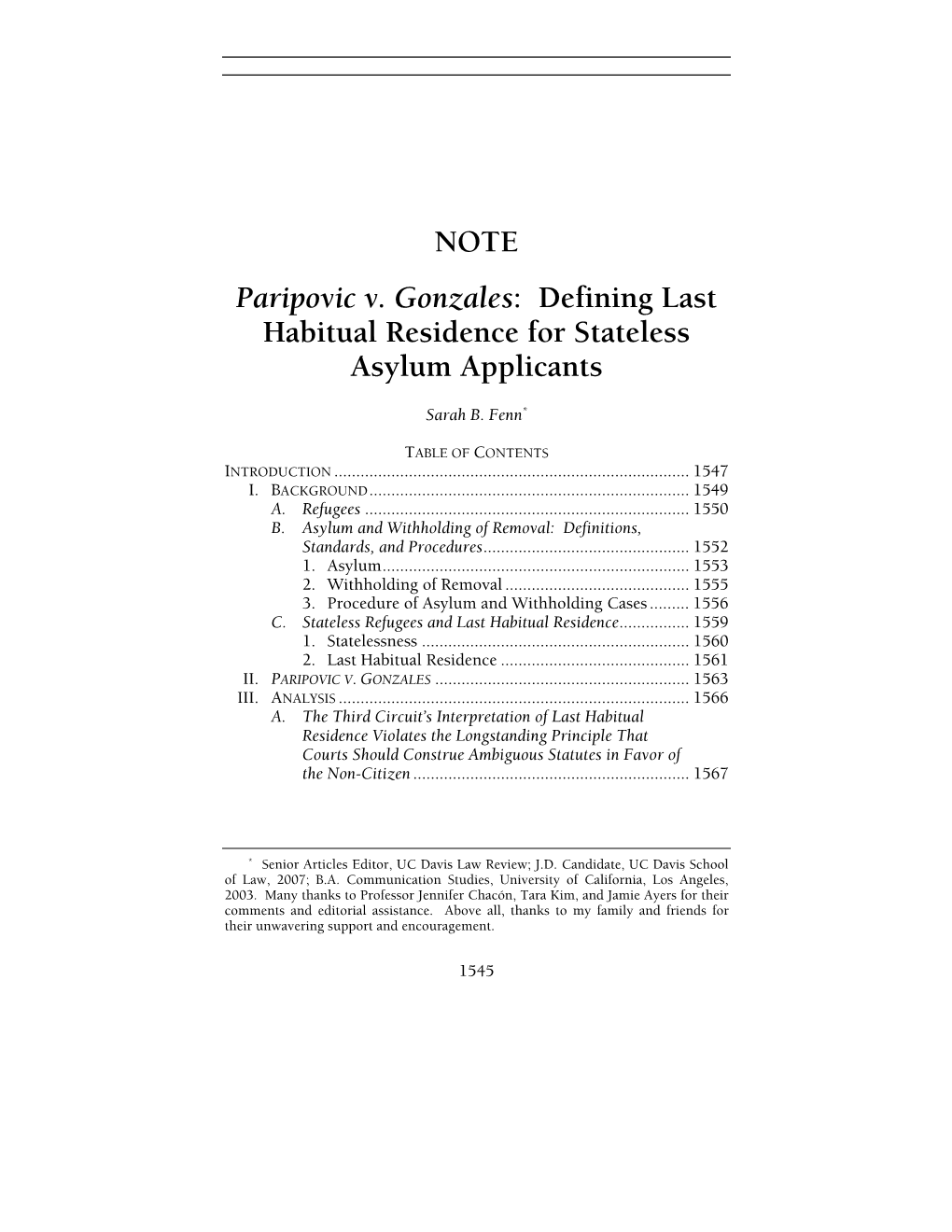 Defining Last Habitual Residence for Stateless Asylum Applicants