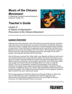 Music of the Chicano Movement: Teacher's Guide
