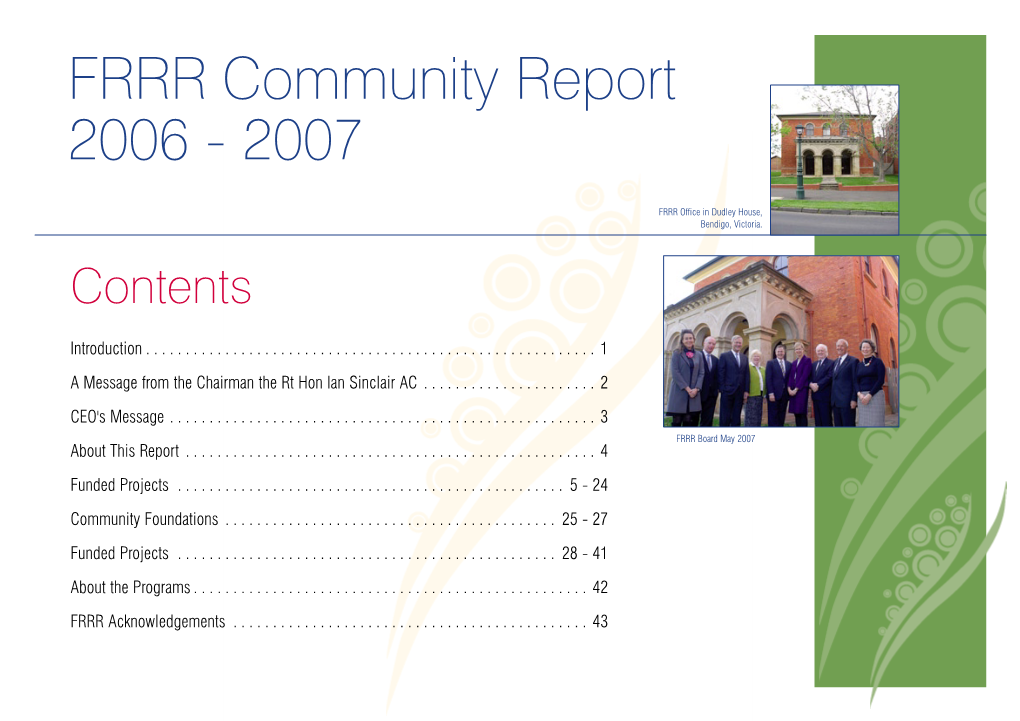 FRRR Community Report 2006 - 2007