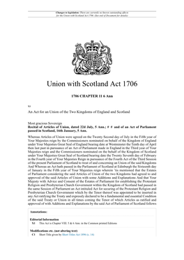 Union with Scotland Act 1706