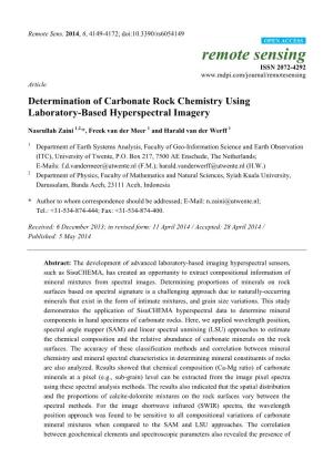 Determination of Carbonate Rock Chemistry Using Laboratory-Based Hyperspectral Imagery