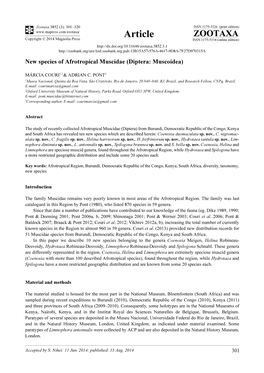 New Species of Afrotropical Muscidae (Diptera: Muscoidea)