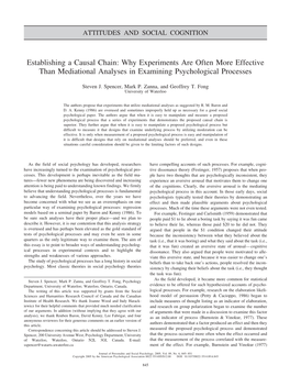 Establishing a Causal Chain: Why Experiments Are Often More Effective Than Mediational Analyses in Examining Psychological Processes