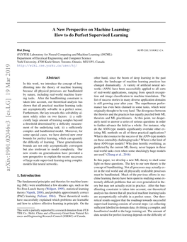 A New Perspective on Machine Learning: How to Do Perfect Supervised Learning