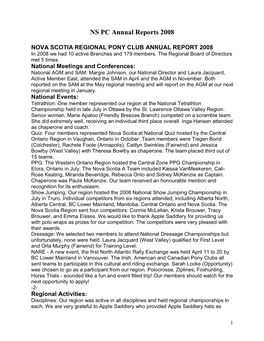 NS PC Annual Reports 2008