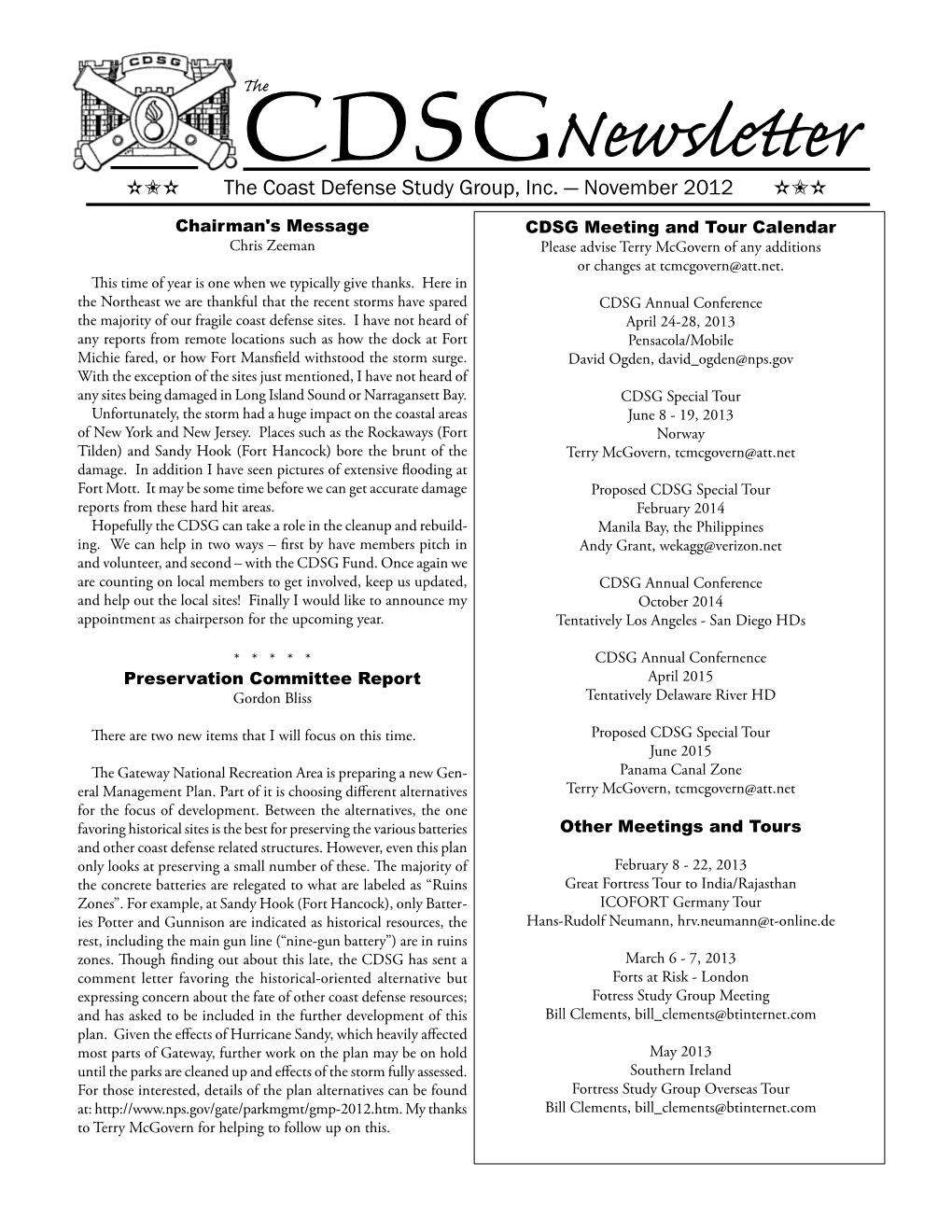 CDSG Newsletter