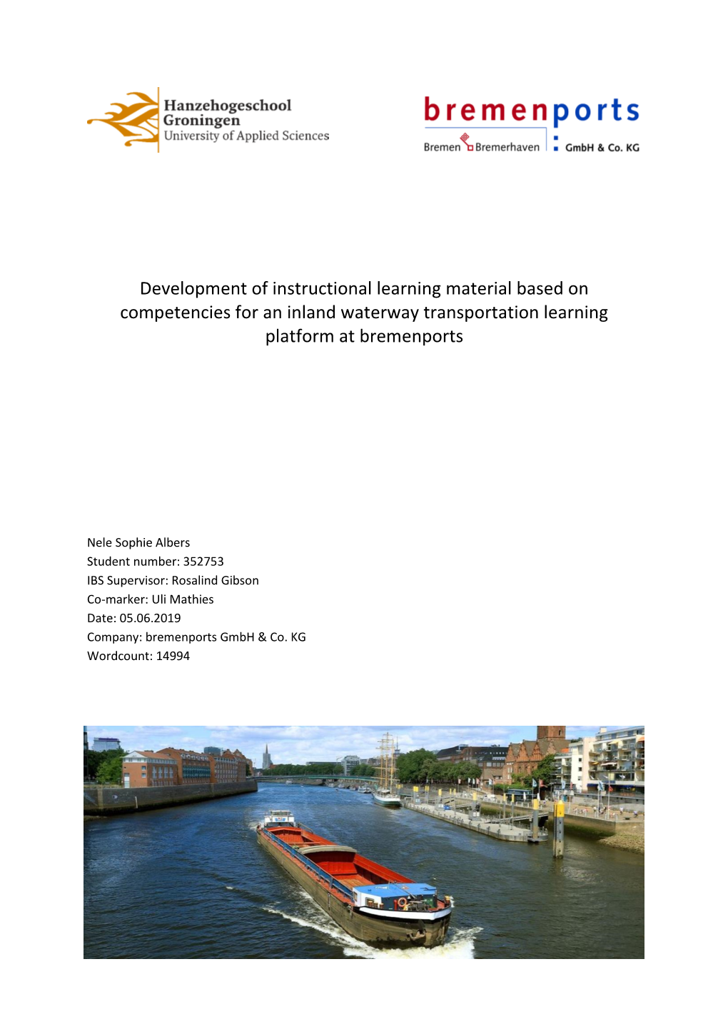 Development of Instructional Learning Material Based on Competencies for an Inland Waterway Transportation Learning Platform at Bremenports