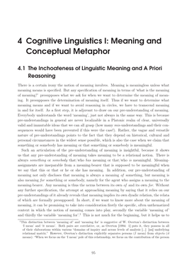 Meaning and Conceptual Metaphor