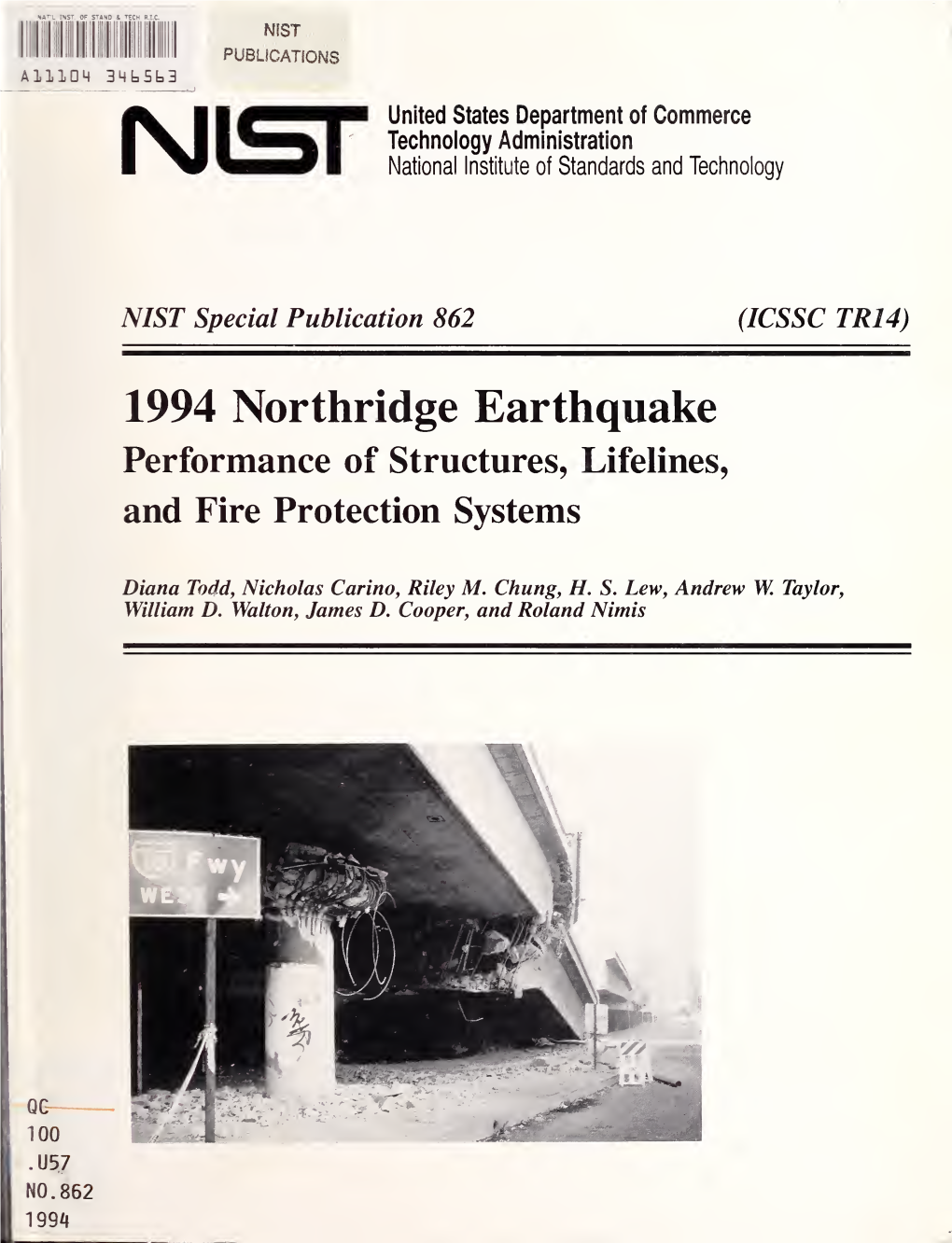 1994 Northridge Earthquake Performance of Structures, Lifelines, and Fire Protection Systems