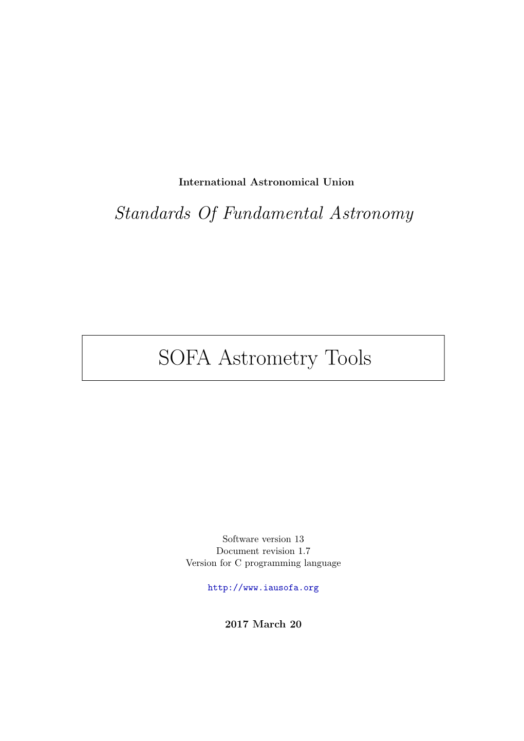 SOFA Astrometry Tools