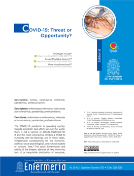 COVID-19: Threat Or Opportunity?