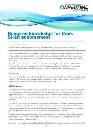 Required Knowledge for Cook Strait Endorsement[PDF