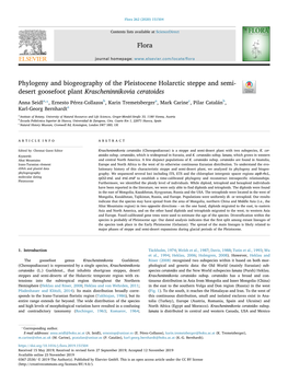 Phylogeny and Biogeography of the Pleistocene Holarctic Steppe and Semi-Desert Goosefoot Plant Krascheninnikovia Ceratoides