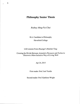 Philosophy Senior Thesis