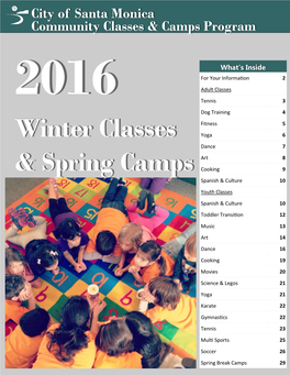 Winter Classes & Spring Camps