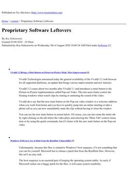 Proprietary Software Leftovers