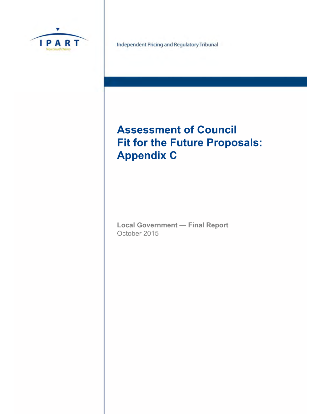 Assessment of Council Fit for the Future Proposals: Appendix C