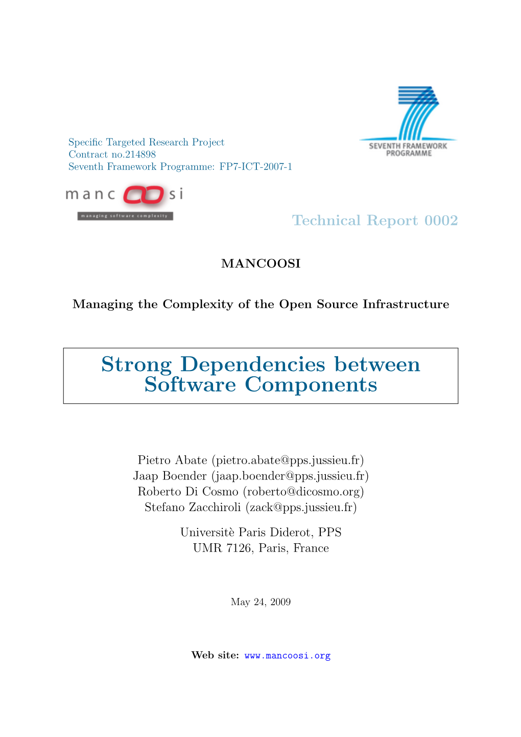 Strong Dependencies Between Software Components