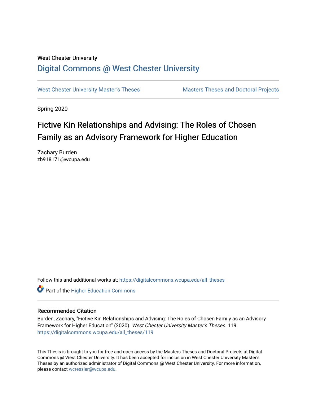 Fictive Kin Relationships and Advising the Roles of Chosen Family As