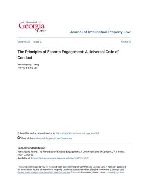 The Principles of Esports Engagement: a Universal Code of Conduct
