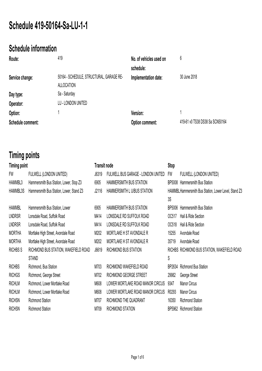 Standard Schedule 419-50164-Sa-LU-1-1