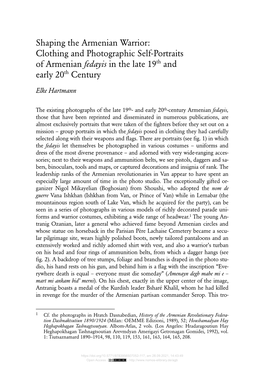 Shaping the Armenian Warrior: Clothing and Photographic Self-Portraits of Armenian Fedayis in the Late 19Th and Early 20Th Century