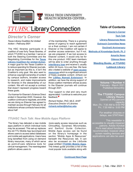 TTUHSC Newsletter February March 2021 Issue