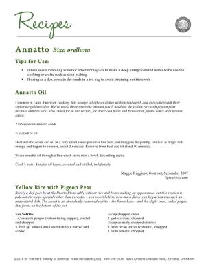 Annatto Bixa Orellana Tips for Use
