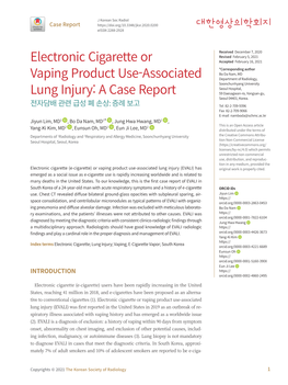 Electronic Cigarette Or Vaping Product Use-Associated Lung Injury