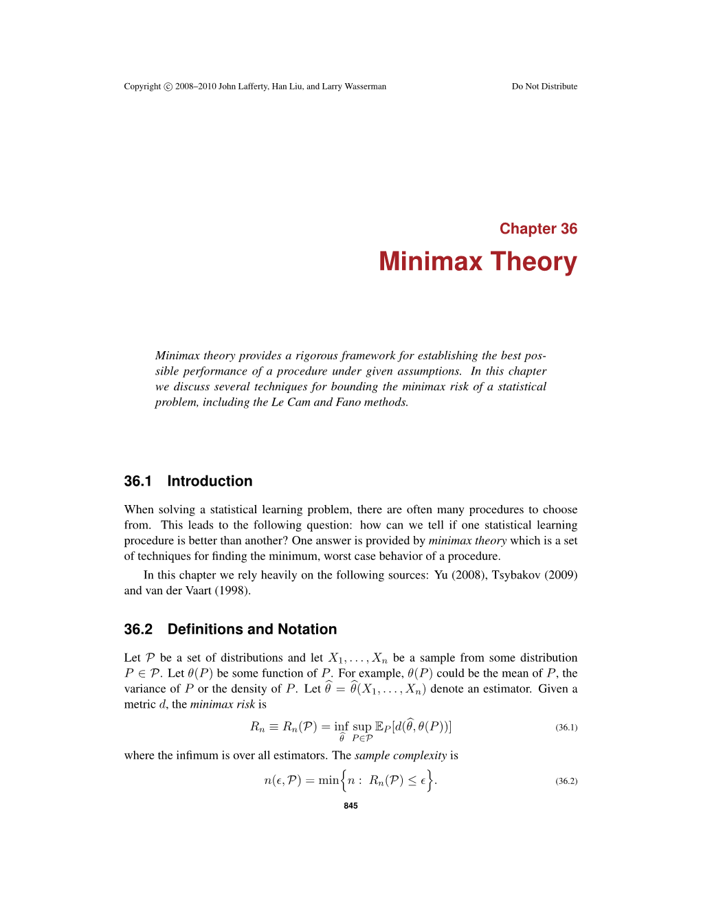 Minimax Theory