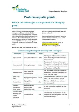 Problem Aquatic Plants