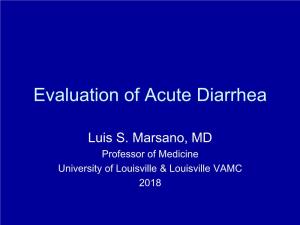 Evaluation of Acute Diarrhea