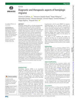 Diagnostic and Therapeutic Aspects of Hemiplegic Migraine