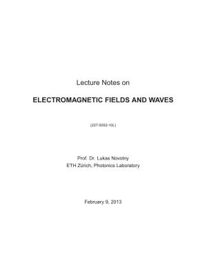 Lecture Notes on ELECTROMAGNETIC FIELDS AND