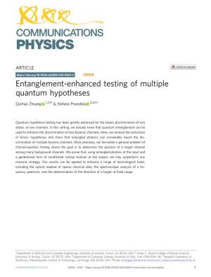 Entanglement-Enhanced Testing of Multiple Quantum Hypotheses