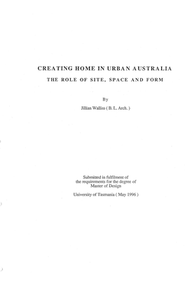 Creating Home in Urban Australia