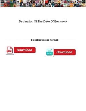 Declaration of the Duke of Brunswick