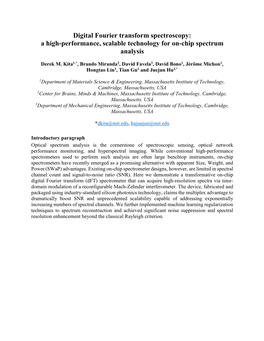 Digital Fourier Transform Spectroscopy: a High-Performance, Scalable Technology for On-Chip Spectrum Analysis