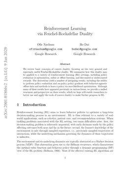 Reinforcement Learning Via Fenchel-Rockafellar Duality