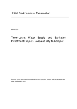 53395-001: Water Supply and Sanitation Investment Project