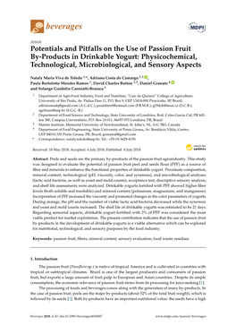 Potentials and Pitfalls on the Use of Passion Fruit By-Products in Drinkable Yogurt: Physicochemical, Technological, Microbiological, and Sensory Aspects