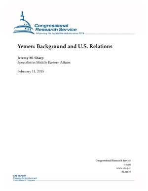 Yemen: Background and U.S
