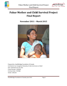 Pakur Mother and Child Survival Project Final Report