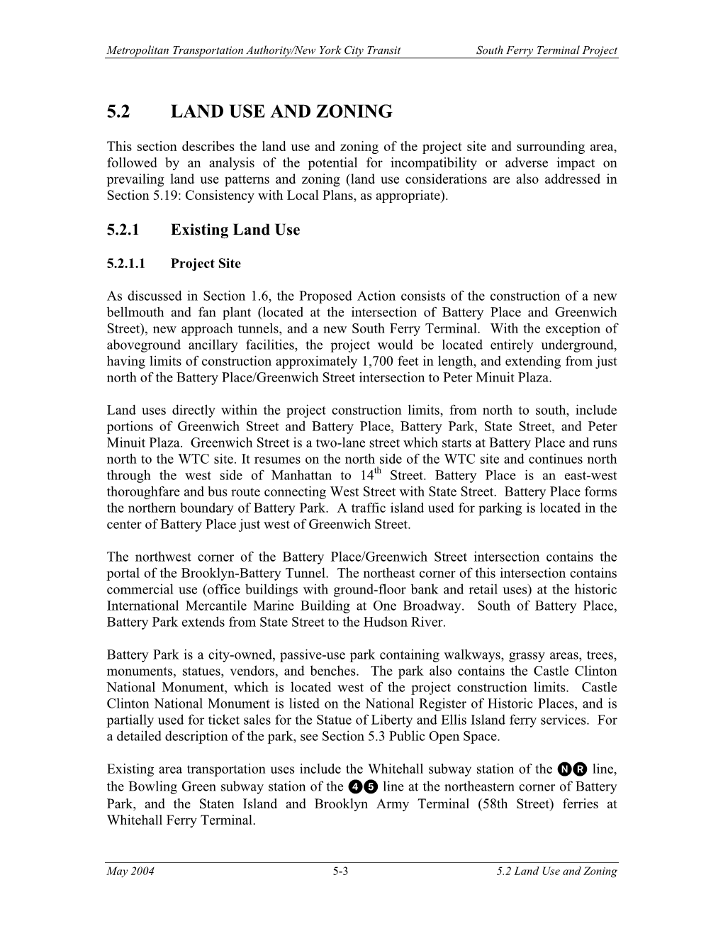 5.2 Land Use and Zoning