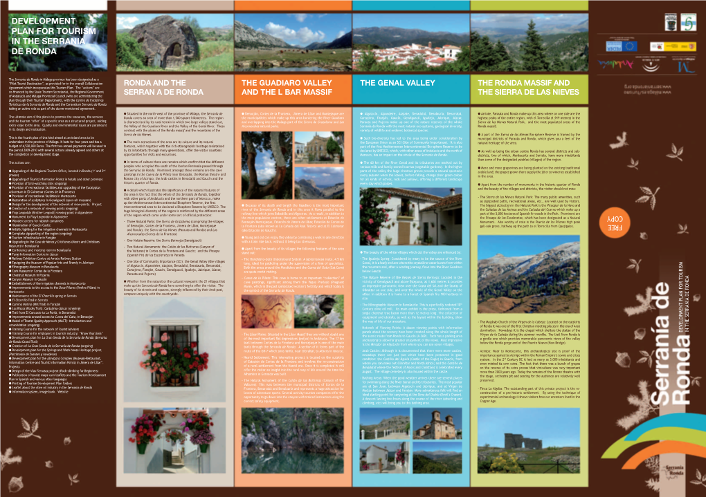 Development Plan for Tourism in the Serrania De Ronda