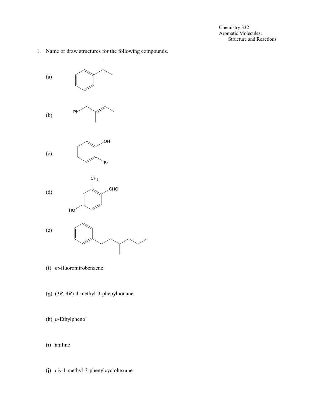 Aromatic Structure and Reactions