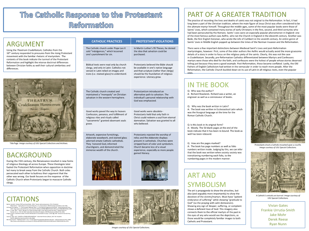 The Catholic Response to the Protestant Reformation