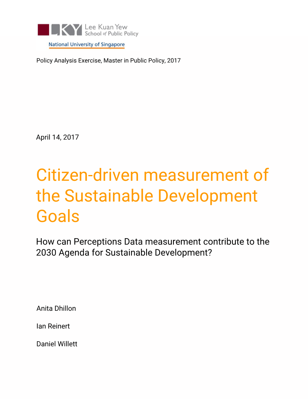 Citizen-Driven Measurement of the Sustainable Development Goals